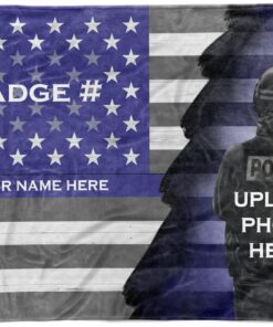 Personalisierte Namensschild Fotodecke für Polizei-Offiziere Geschenk Kundenbesondere Polizeifotodecke Benutzerdefiniert