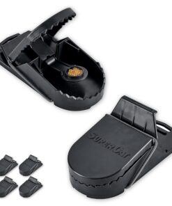 SuperCat Rattenfalle: Effiziente Schlagfalle mit giftfreiem Natur-Rattenköder, praktisch für Haushalte, 4 x 1er Set Sup