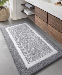 OEKO-TEX STANDARD 100 rutschfeste Waschbare Badteppiche Lange Badteppiche Absorbierend für Badezimmer und Dusche (60x150