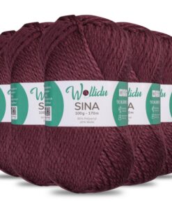 Wollidu Bordeux Premium Strickwolle 500g OEKO-TEX zertifiziert - Stricken und Häkeln