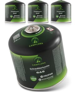 4x 500g Gaskartuschen mit Schraubventil für Campingkocher und Grill EN417 Schraubkartusche Gaskartuschen mit Gewinde sch