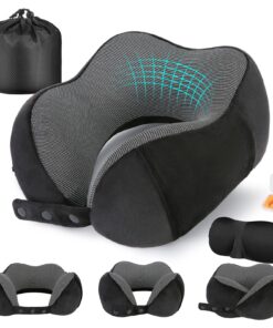 Cirorld Nackenkissen Flugzeug, Flug, Erwachsene - Ergonomisches Memory Foam Kompaktes Reisekissen mit Ohrstöpseln und Au