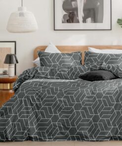 Dreamzie Bettwäsche Set 155x220 cm für Erwachsene – Geometrisch-Muster – Oeko-Tex Zertifiziert
