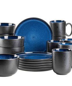 MÄSER 931971 Serie Niara, modernes Geschirr Set für 6 Personen, edles Vintage Look, 18-teiliges Frühstücksgeschirr Servi