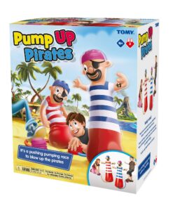 Tomy Pump Up Pirates | Action Brettspiel für Kinder & Erwachsene | Suggerierte Alter: 4-8 Jahre | Spielwertiger Familien