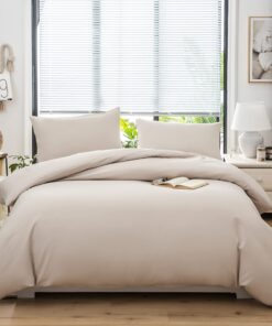 QZY Super Weiche Bettwäsche 100% gebürstetes Mikrofaser 110 g/m², 200x220 cm für Qualitätsbewusste Schlafende in Beige m