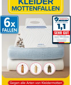 Patronus Kleidermottenfalle 6 Stück - effektiver Mottenschutz für den Kleiderschrank - maximale Lockwirkung für Mottenbe