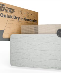 Minismus Steinmatte Badezimmer - Diatomit - Schnelltrocknend - 60x40cm | Minismus Diatomit Stone Bath Mat - Badezimmer