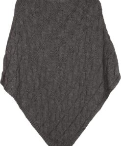 styleBREAKER Grobstrick Poncho mit Zopfmuster Damen