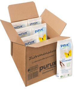 Purux Zitronensäure Pulver 5kg - Lebensmittelqualität für Gesundheit im Haushalt | Purux Zitronensäure Pulver 5kg - gen
