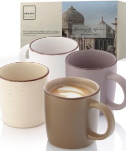 SÄNGER Bombay Erdfarben Kaffeebecher 4-teilig | Spülmaschinen- und Mikrowellenfest für 4 Personen |.VALUE COLLECTION 360