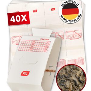 PIC Silberfischfalle – 10x4 Klebefallen, starke Klebekraft, umweltfreundlich, Schädlingsbekämpfung für Küche, Bad und Ke