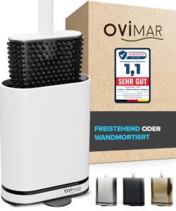 Oppdal Toilettenbürste Silikon | Nur 6cm Breit | Abnehmbare Tropfschale mit Belüftung