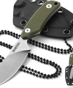 Omesio EDC Messer - Neck Knife mit full tang und G10 Grifffür Männer - Outdoor und Reise - konform 42a, Nessmuk Typ