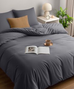 Utopia Bedding Mikrofaser Bettwäsche 155x220 cm - Grau für Familie und Freunde - Passend für Schlafzimmer und Wäschezimm