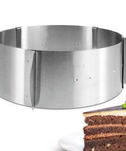 Menz verschiebbarer Kuchenring - Edelstahl, 8,5 cm Hoch, Ø 16-30 cm, stabiler Backring zur Dekoration