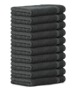 10er Set GästeHandtücher 100% Baumwolle, Oeko-Tex, 600g/m² Anthrazit