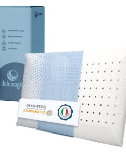 DOLCI SOGNI Memory Foam Nackenkissen für Schmerzlinderung - Waschbarer Bezug mit Sauerstoffbehandlung - Oeko-TEX® Zertif