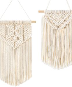 MKouo Makramee Wanddecoration Boho Chic Schlafzimmer Raumdeko 30x25cm und 40x25cm