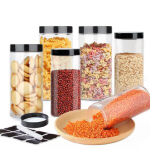 Huanmin Küchenaufbewahrungsbox 6PCC mit Deckel, Lebensmittel- und Getreideaufbewahrung für Cornflakes und Müsli, Mehlbeh