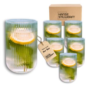 Hanse Stilwerft® Wein Long Gläser-Set für Kaffeegläser und Cappuccino (6x 400ml)