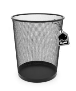 BigDean Schwarzer Papierkorb Büro Mülleimer - ideal für Büro und Home Office, robust und praktisch, 34cm hoch, 20L Kapaz