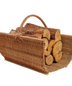 Großer Kaminkorb BOGATECO Weidenkorb mit Griff | Handgewebter Kaminkorb BOGATECO 60X45X30 | Verstärkter Weidenkorb BOGA