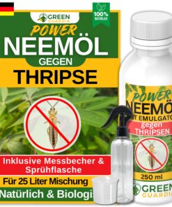GREEN GUIDA Neemöl Konzentrat – Emulgator enthalten, für Garten- & Zimmerpflanzen, Thripsbekämpfung, 250ml