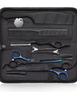 JASON Friseurscheren Set Profi - 6,5" Haarschere für Friseure/Anfänger, Blauschwarz