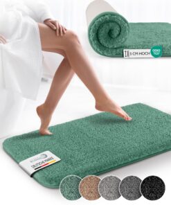 Beautissu Badematte Mintgrün - rutschfest - Flauschig - Badezimmerschutz - Hochflor Teppich - Waschbar - FL BeauMare