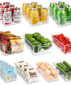 Royouzi Kühlschrank Organizer 10er Set 2 Größen mit Griff BPA-frei für Küche & Vorratsschrank