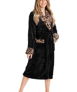 CityComfort Flauschiger Bademantel Damen Fleece Morgenmantel