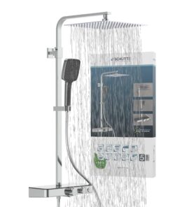Schütte OCEAN Duschsystem Thermostat Glasablage 30x30cm Regendusche Duschsäule Chrom/Anthrazit 60531 Schütte OCEAN Dus