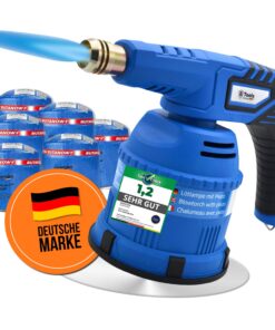 MAGNUM ® Gasbrenner Küchenbrenner für Fachküchen – max. 1300°C Temperatur – Flambierbrenner (6 x 190g Kartuschen) MAGNU