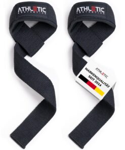 ATHLETIC AESTHETICS Polsterzughilfen für Krafttraining und Bodybuilding - Profi Lifting Straps 60 cm Länge - Zughilfe fü