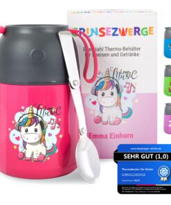 Kinder Thermobecher 500ml Warmhaltebehälter | Edelstahl Thermobecher für Essen und Getränke | Warmhaltebehälter für Baby