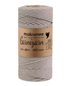 Makramee Garn 3mm Premium - Baumwollkordel für Makramee und Handarbeit - Simply Taupe OEKO-TEX STANDARD 100 Makramee G