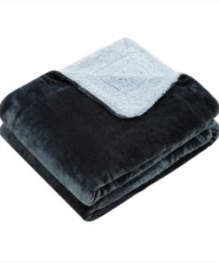 Paco Home Kuscheldecke Flauschig für WohnzimmerSherpa Couchdecke Wendbar Skandi, Anthrazit 150x200cm | Paco Home Sofa S