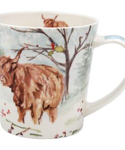 Der Leonardo Collection Highland Cow Becher für heiße Getränke, langlebige porzellanene Tassen für Küche und Zuhause, pe