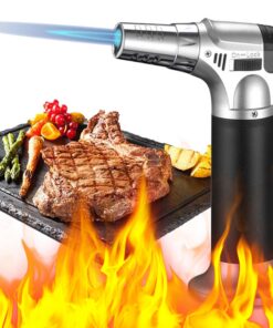 Küchenbrenne Flammierbrenner mit Sicherheitsschloss, Küchenbrenner für Creme Brûlée und Grillen, Nachfüllbar Butan Inbeg