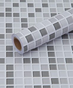 Fliesenaufkleber Mosaik Grau Selfklebende Folie Küche Bad Dekoration 30x300cm
