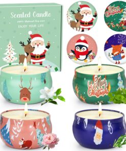 Weihnachtsgeschenke Für Frauen - 4 Stück Sojawachs Duftkerzen Set | Ideal Für Mama und Freundinnen, Perfekt Für Stressab