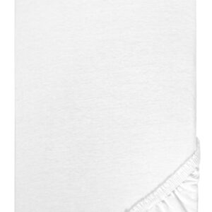 Markenbettwäsche Castell Schlafkomfort 0077113 Spannbetttuch Jersey Stretch 1x 90x190 cm - 100x200 cm, weiß