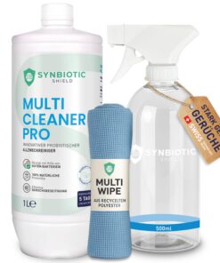 Enzymreiniger Konzentrat 1 Liter - Starkes Geruchsentferner-Spray & Reiniger mit Mikrofasertuch & Sprühflasche - Naturli