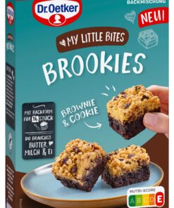 Dr. Oetker MY LITTLE BITES Brookies 4er Pack: leckerer Brownie mit Cookie Streuseln für Familien im Zuhause mit einfache