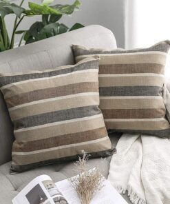 MIULEE Dekokissen 2er Set Kaffee 40x40 cm für Wohnzimmer & Schlafzimmer