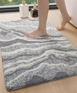 DEXI Rutschfeste Badematte, 44 x 76 cm, saugfähige Mikrofaser, weicher Badezimmerteppich für Dusche und Waschküche, best