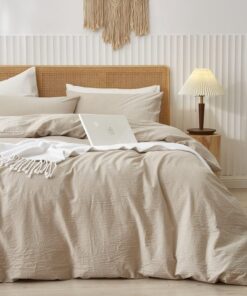 Sedefen Baumwolle Bettwäsche Doppelbett Beige Set, Reißverschluss, Unifarbe