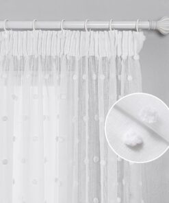MYSKY HOME Kräuselband Gardinen Kinderzimmer Weiss OH 245 x HG 140 cm OEKO-TEX Standard 100 MYSKY HOME Modern Voilgard