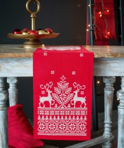 Vervaco Kreuzstitch Set für Erwachsene - Vorgedruckte Stickläufer & Stickdecken, 30x105 cm DIY Basteln